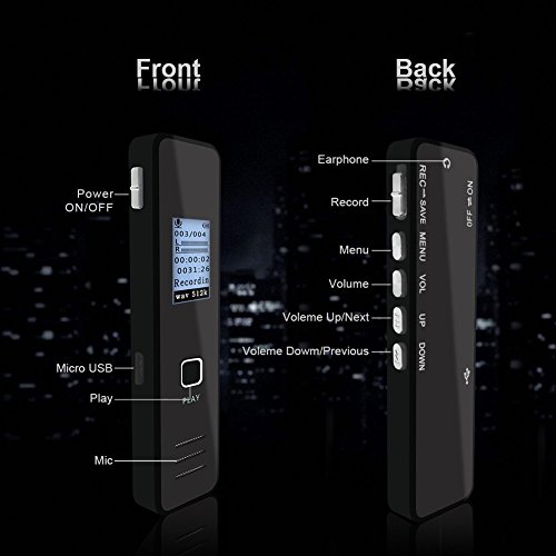 Voice-Recorder-Digital-Voice-Recorder-KLAREN-Metal-Shell-Design-8GB-USB-Digital-Audio-Sound-Dictaphone-Portable-Rechargeable-Recorder-with-Built-In-Speaker-for-Meetings-Lectures-Interviews