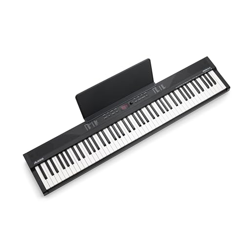Alesis Piano con Teclado de 88 Teclas con 480 Sonidos, Altavoces, USB MIDI, Bolsa de Transporte, Soporte, Auriculares, Pedal y Lecciones de Piano para Principiantes