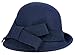 Bellady Women Solid Color Winter Hat 100% Wool Cloche Bucket with Bow Accent