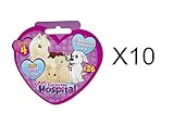 New Animagic Rescue Hospital Series 4 - Mini Pet Figures in Heart Shaped Foil Surprise Blind Party Bags x 10