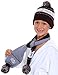 Simplicity Kid's Winter Knitted Set Beanie and Scarf, Striped / Snowflakes Pattern