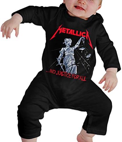TiaKudy Metallica Baby Boys' Girls' Long Sleeve Romper Bodysuits Jumpsuit Clothes Overalls One-Piece