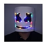 Bulex LED Light up DJ Mask Neon Party Helmet Halloween Costume (Multicolored)