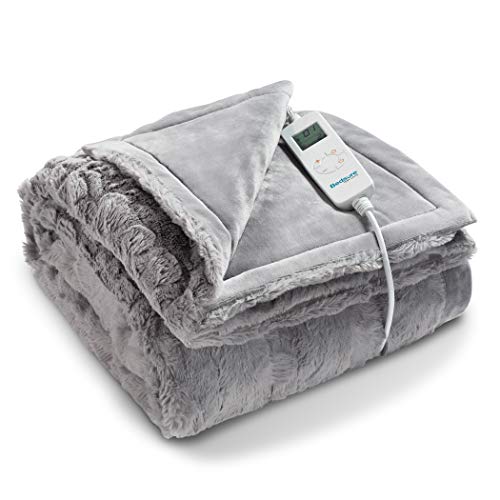 Bedsure Electric Heated Blanket Throw 6 Heating Levels & 4 Hours Auto