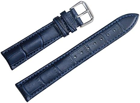 12mm Women's Dark Blue Genuine Replacement Leather Watch Band Alligator Grain 6.89inch Length
