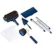 Venustas Paint Roller Brush Kit 8 Pcs Paint Runner Pro Brush Handle Flocked Edger Room Wall Printing for Home Office-Blue