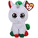 Ty Beanie Boos Candy Cane (Unicorn) & Nester (Owl) Holiday Set Bundle with Bonus Matty's Toy Stop Storage Bag - 2 Pack