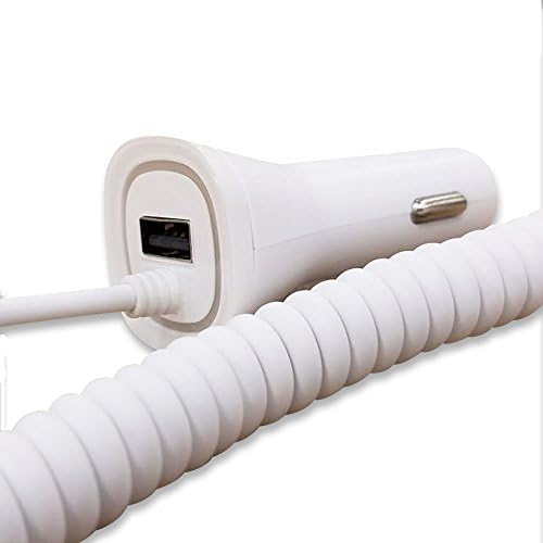 New Rapid Fast Dual USB Car Charger for Apple iPhone 8 8+ X 7 7 Plus 6 6S 6+ 6S+ SE 5 5S iPad Air - 5v=2.4A - White with White LED