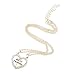 ZHUOTOP 2 Pcs Half Love Heart Couple Pendant Alloy Best Friends Necklace Friendship Gift Gold