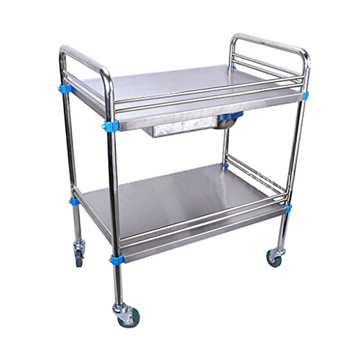 Medical Trolley Stainless Steel Trolley/Beauty Salon Hospital Clinic Utility Vehicle/Medical Instrument Table/Clinic Surgical Vehicle/Infusion Station Transfusion Vehicle/Load 100 Kg -Tool ca