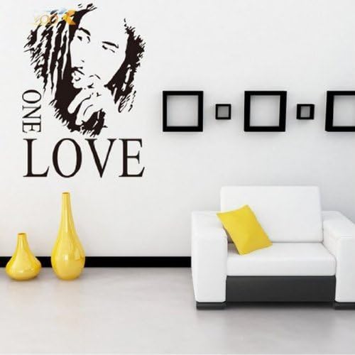LanLan Bob Marley ONE LOVE Vinyl Art Mural Wall Sticker Home Decal Decor Room Music Fan
