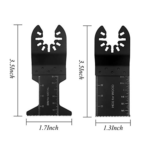 Oscillating Saw Blades Kit, 15 Wood Metal Multi Tool Quick Release Saw Blades Fit Dewalt Fein Multimaster Porter Cable Black & Decker Rockwell Ridgid Ryobi Milwaukee DeWalt Chicago Craftsman - Thumbnail 2