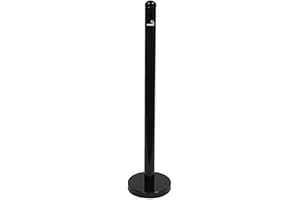 American Metalcraft SPRV2 Free-Standing Smoker Pole, Durable Stainless Steel Cigarette Butt Receptacle with Screw-Off Top - Standing Ashtray for Patios, Entrances - Smokers Outpost