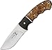 Elk Ridge - Outdoors Fixed blade Knife - 8-in Overall, Mirror Finished 440 Stainless Steel Blade, Full Tang, Burl Wood Handle, Genuine Leather Sheath - Hunting, Camping, Survival - ER-128, Multi, One Size