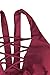 Cupshe Fashion Women's Solid Color Lace Up Padding Bikini Set Beach Bathing Suit, Burgundy (S)