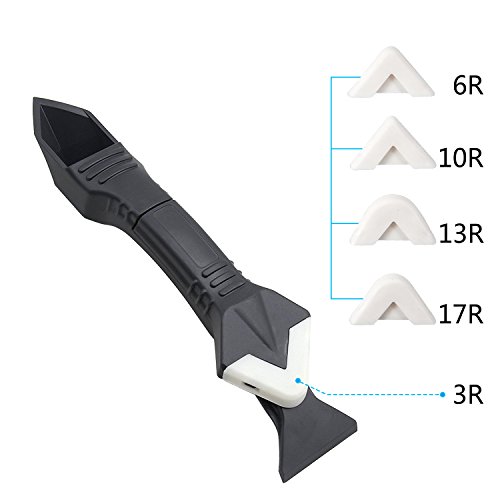 5 Pieces Caulking Tool Kit, GUSTYLE 3 in 1 Silicone Sealant Replace & Removal Tool with 4 Pieces of Sealant Tool Kit for All Bathroom Kitchen Room and Frames Sealant Seals - Thumbnail 2