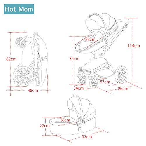Baby Stroller 360 Rotation Function,Hot Mom Baby Carriage Pushchair Pram 2020,Grey