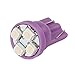 Partsam 10X Purple T10 Wedge W5W 168 194 2825 W5W 4-3528-SMD LED Instrument Gauge Panel Light Bulb