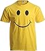 Ann Arbor T-shirt Co. Smile Face | Cute, Positive, Happy Smiling Face Unisex Tee for Men or Women-L Yellow