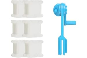 100pcs Clear Plastic Floss Bobbins with Manual Thread Winder - 3.6x3.8cm (1.4x1.5 inch) Cross Stitch Organizer Cards for Embr