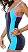 CharmLeaks Women's BoyLeg Splicing One Piece Sports Swimsuit