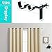 vidsel Double Curtain Rod Brackets,No Drill Adjustable Curtain Rod Holders Tap Right Into Window Frame for Bedroom Decoration 2 Set (2R+2L)
