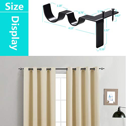 Vidsel Double Curtain Rod Brackets No Drill Adjustable Curtain