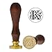 Yoption Initial Alphabet Wax Seal Stamp, Retro Letter K Sealing Wax Stamp Brass Head Wooden Handle for Wedding Party Invitation Envelopes