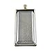 Julie Wang 10 Sets Large Rectangle Photo Setting Tray Pendant with Glass Cabochons Pendant Kit Set (Bronze)