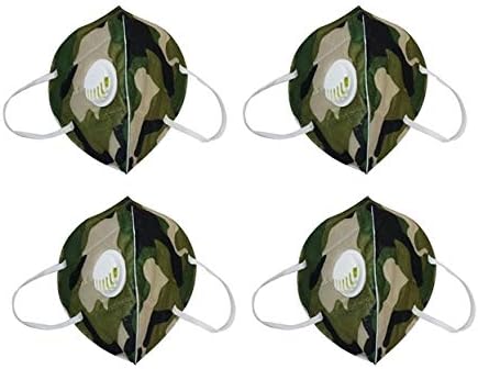 DR AIR N 95 ANTI POLLUTION REUSABLE, FOLDABLE MASK WITH VALVE FOR ADULT (PACK OF 4)