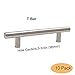 Gobrico 10 Pack 3-3/4 Inch Hole Centers Kitchen Cabinet Handles Brushed Nickel Cabinet Pulls Stainless Steel T Bar Dresser Handles and Knobs for Hardware-6 Inch Overall Length
