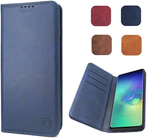 Samsung Galaxy S10 Case Cover Wallet Blue with Card Holder Kickstand, D DESSVON Galaxy S10 Leather Flip Magnetic Case for Men Women TPU Shockproof Interior Full Protective Phone Case for S10 Devices