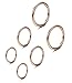 THUNARAZ 3 Pair Stainless Steel 16G Sleeper Earrings Septum Clicker Nose Lip Ring Body Piercing Rose Gold Tone