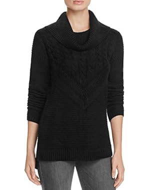 Calvin Klein Womens Cable Knit Cowl Neck Pullover Sweater