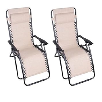 Outsunny Zero Gravity Recliner Lounge Patio Pool Chair 2 Pack