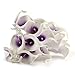 Muyee 20 Pcs Artificial Calla Lily Flowes Real Touch Fake Flowers Wedding Bouquets Valentines Day Decorations(Purple White)