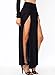 Style Creek Women's High Waist Double Slit Maxi Skirt Black