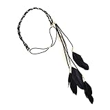 Generic Black Women Indian Peacock Feather Tassels Weave Extension Forehead Hair Head Band