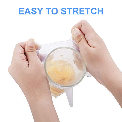 Silicone Stretch Lids, YINXN 9 Pack of Same Sizes Food Seal Lids Covers for Cups Small Bowls Cans Jars Fruits Vegetables (2.6 inch)