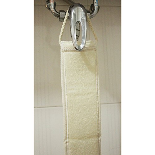 Loofah Exfoliating Back Scrubber For Shower, Double Side Scrubbing Strap, Body Bath Sponge with 100% Natural Luffa, Back Washer for Men and Women