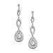 Mariell Dramatic Micro-Pave CZ Dangle Bridal Wedding Earrings with Genuine Silver Platinum Plating