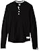 Champion Men's Authentic Originals Long Sleeve Henley, Black, Medium