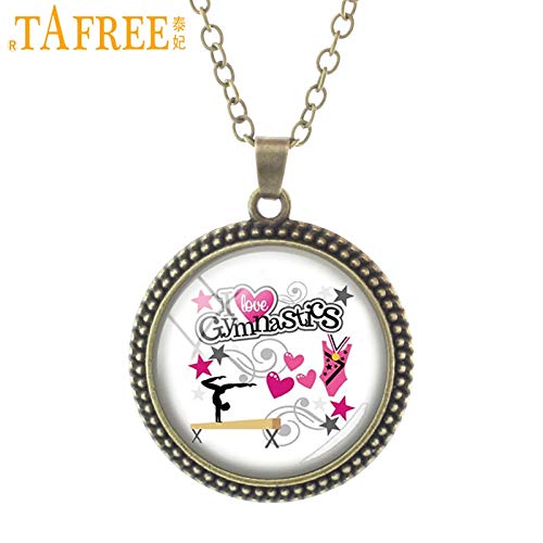 Davitu TAFREE Women's Balance Beam Necklace Vaulting Horse Asymmetrical Bars Sports gymnatics Fashion Colorful Lovely Jewelry SP103 - (Metal Color: SP112, Length: 55cm)