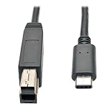 Tripp Lite 3 ft. USB 3.1 Gen 2 USB-C to USB-B Cable (M/M), USB Type-C to USB 3.0 Type-B, 10 Gbps Fast Charging (U422-003-G2)