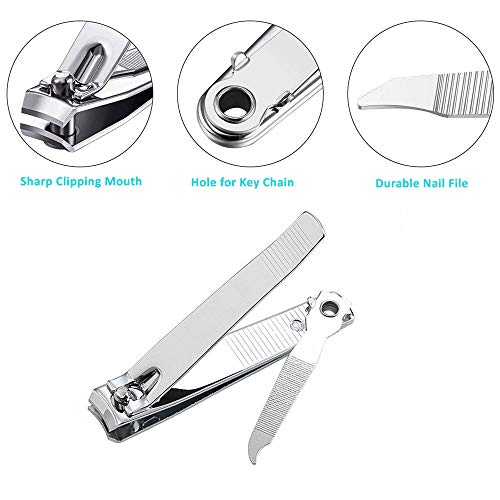 Tagliaunghie – Lime per unghie integrate in acciaio inox resistente, adatto per tagliaunghie spesse per uomini e donne