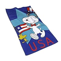 AEPWQDQW Microfiber Bath Towel Snoopy of The American Flag Soft Hand Towels, Pool Towels and Gym Towels