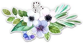 GT Graphics Flower Bouquet Watercolor Boho Artistic - Vinyl Sticker Waterproof Decal