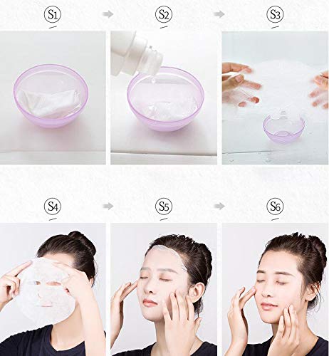 60PCS White Enlarged Facial Mask Sheets Disposable Non-woven Pre-cut Facial Mask Paper DIY Cosmetic Face Skin Care Mask SPA Salon Tool For Women and Girls