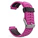 MoKo Watch Band Compatible with Garmin Forerunner 235, Soft Silicone Replacement Watch Band fit Garmin Forerunner 235/235 Lite/220/230/620/630/735XT/Approach S20/S6/S5 - Rose RED & Black