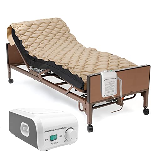 Alternating Pressure Pad Mattress Bed Sore Pad with Mattress Topper and Pump Inflatable Quiet Bed Mattress to Prevent Bed Sores for Hospital Bed Bedridden Patients and Sore Treatment